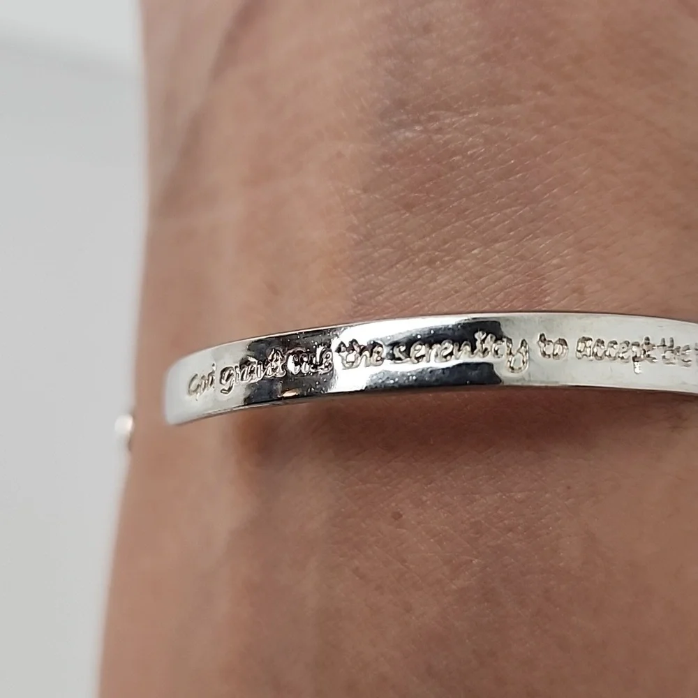 Serenity Prayer Bangle 'Courage' 925 Sterling Silver - Picture 3 of 16